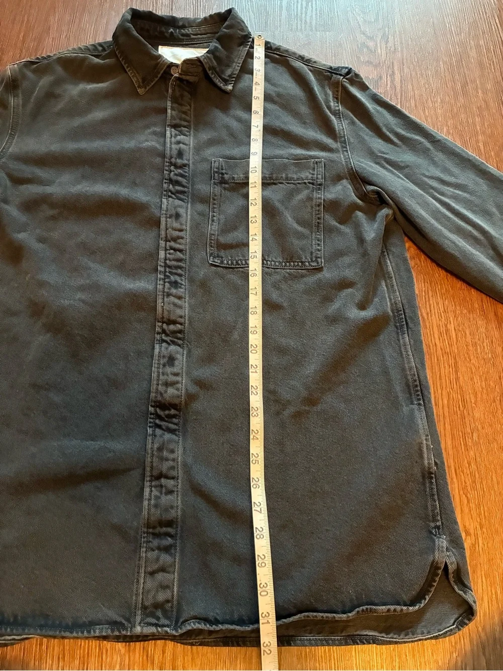 COS Men's Oversized Black Denim Shirt - Size S
